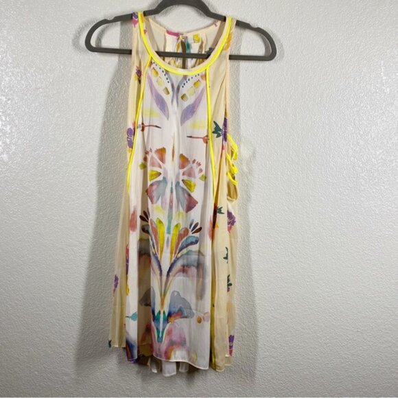 Free People Dream Free Mini Tunic Slip Dress Yellow - Picture 3 of 10